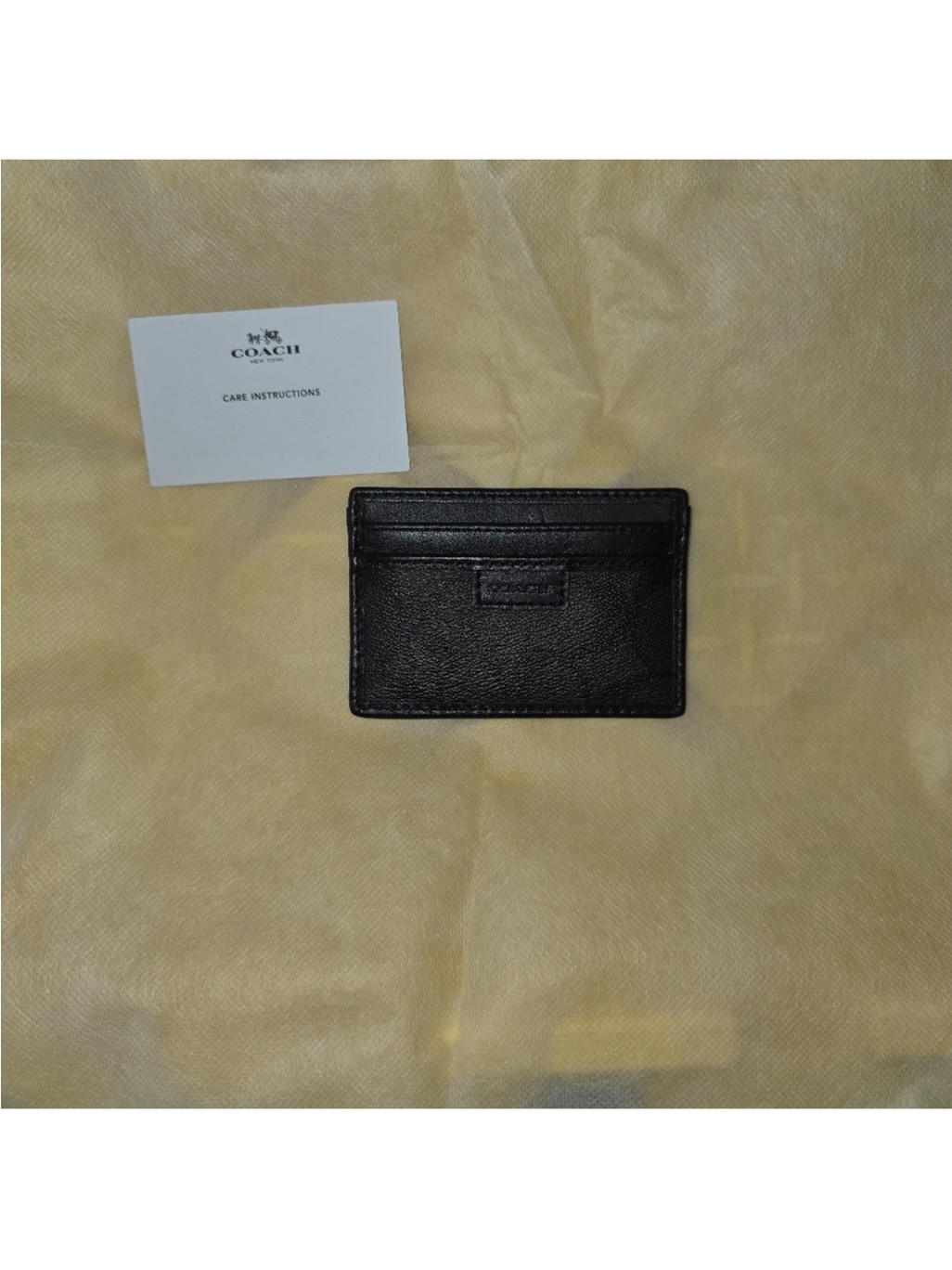 Nwot Coach Brown Leather Slim Card Holder With Care Card